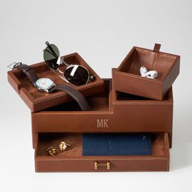 Leather Stackable Dresser Tray | Mark and Graham