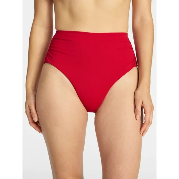 Time and Tru Women's and Women's Plus Size Ribbed High Waisted Bikini Bottoms, Sizes XS-3X | Walmart (US)