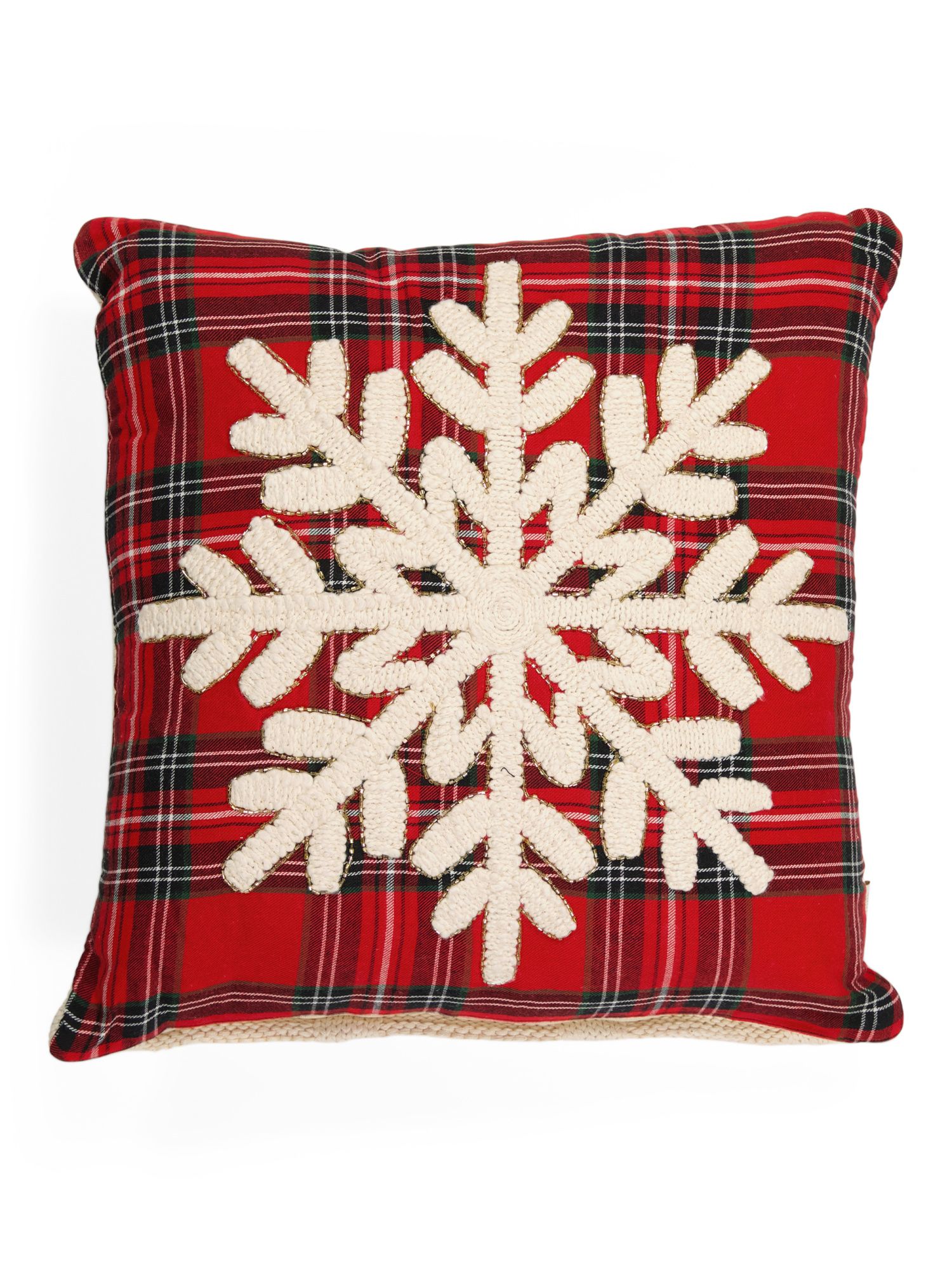 20x20 Plaid Snowflake Pillow | The Global Decor Shop | Marshalls | Marshalls