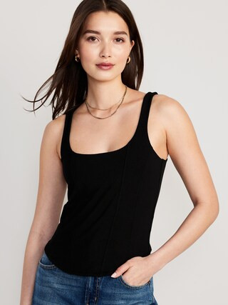 Cropped Seamed Tank Top for Women | Old Navy (US)