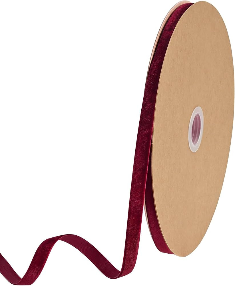 3/8 Inch ×25 Yards Burgundy Velvet Ribbon Velvet Spool Ideal for Velvet Choker Wreath Gift Wrapp... | Amazon (CA)