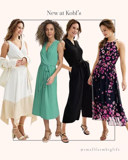 New women’s at Kohls. Wedding guest dress. Spring outfit. White dress. Sleeveless wide leg cropped jumpsuit. Floral halter midi dress. Vneck colorblock maxi dress. Sleeveless ruffle jumpsuit  

#LTKmidsize #LTKover40 #LTKfindsunder100