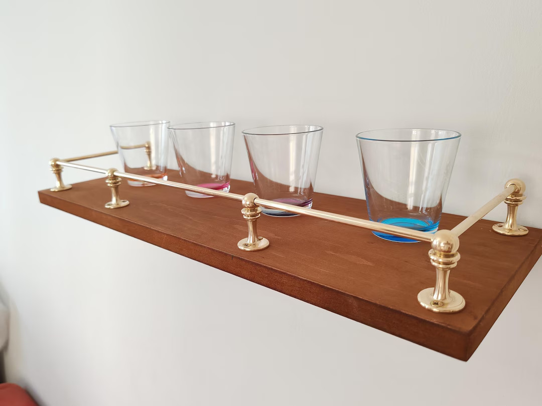 Brass Gallery Rail - Brass Shelf Tipping - Etsy | Etsy (US)