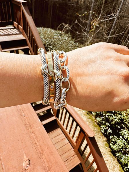 Arm candy! 
Cable Wire Vintage Bracelet Love Bracelet Chunky Jewelry David Yurman Dupe Cartier Dupe Twisted Cable Cuff Luxury Designer Accessoriess

#LTKfindsunder50 #LTKstyletip #LTKfindsunder100