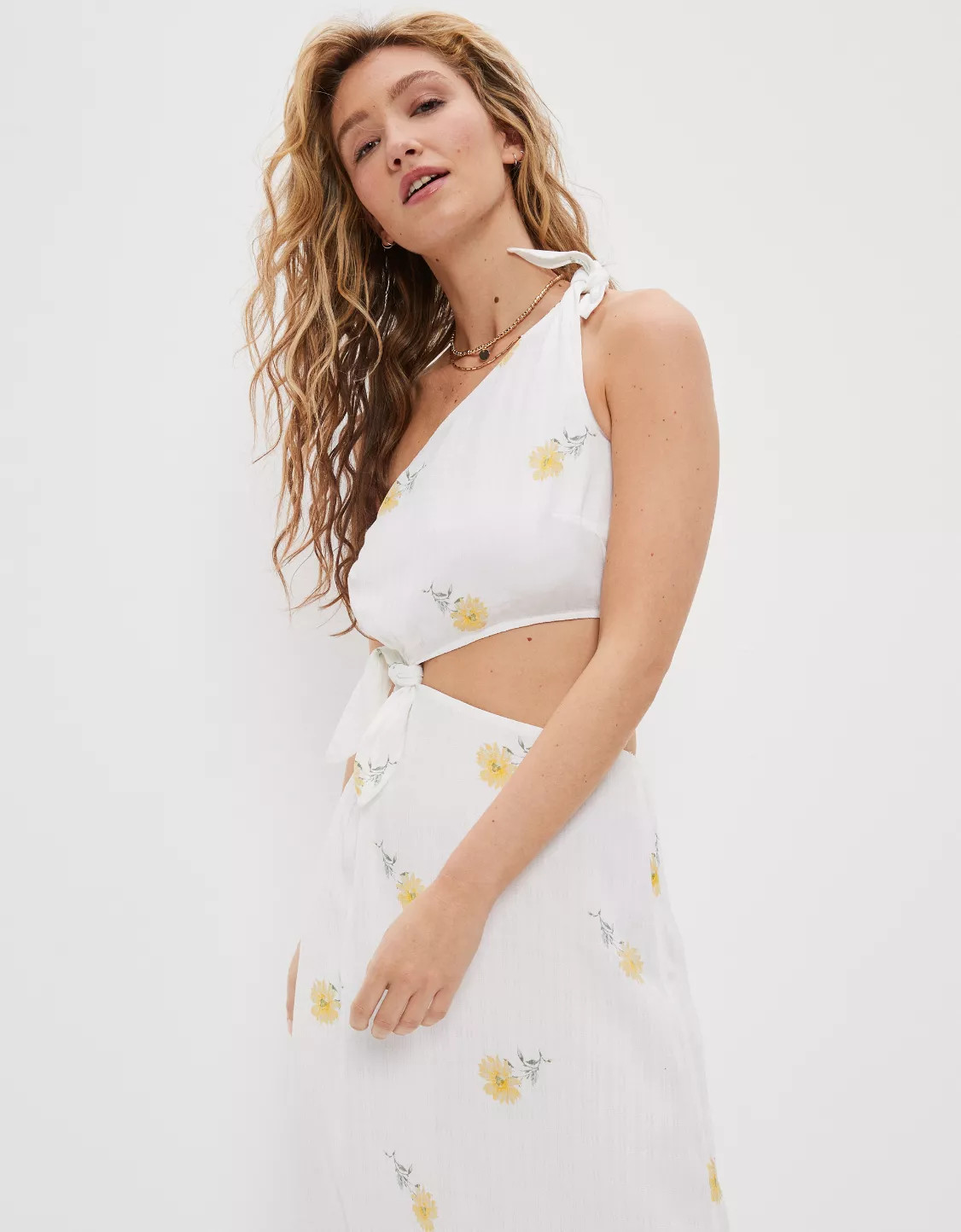 AE Cut-Out One Shoulder Midi Dress | American Eagle Outfitters (US & CA)