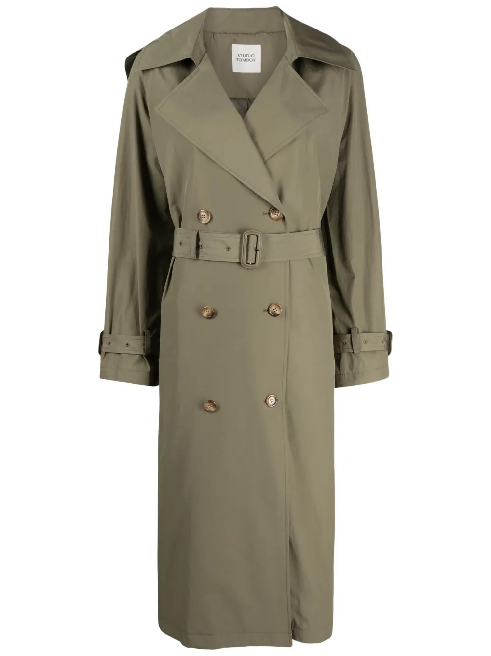 double-breasted belted trench coat | Farfetch Global