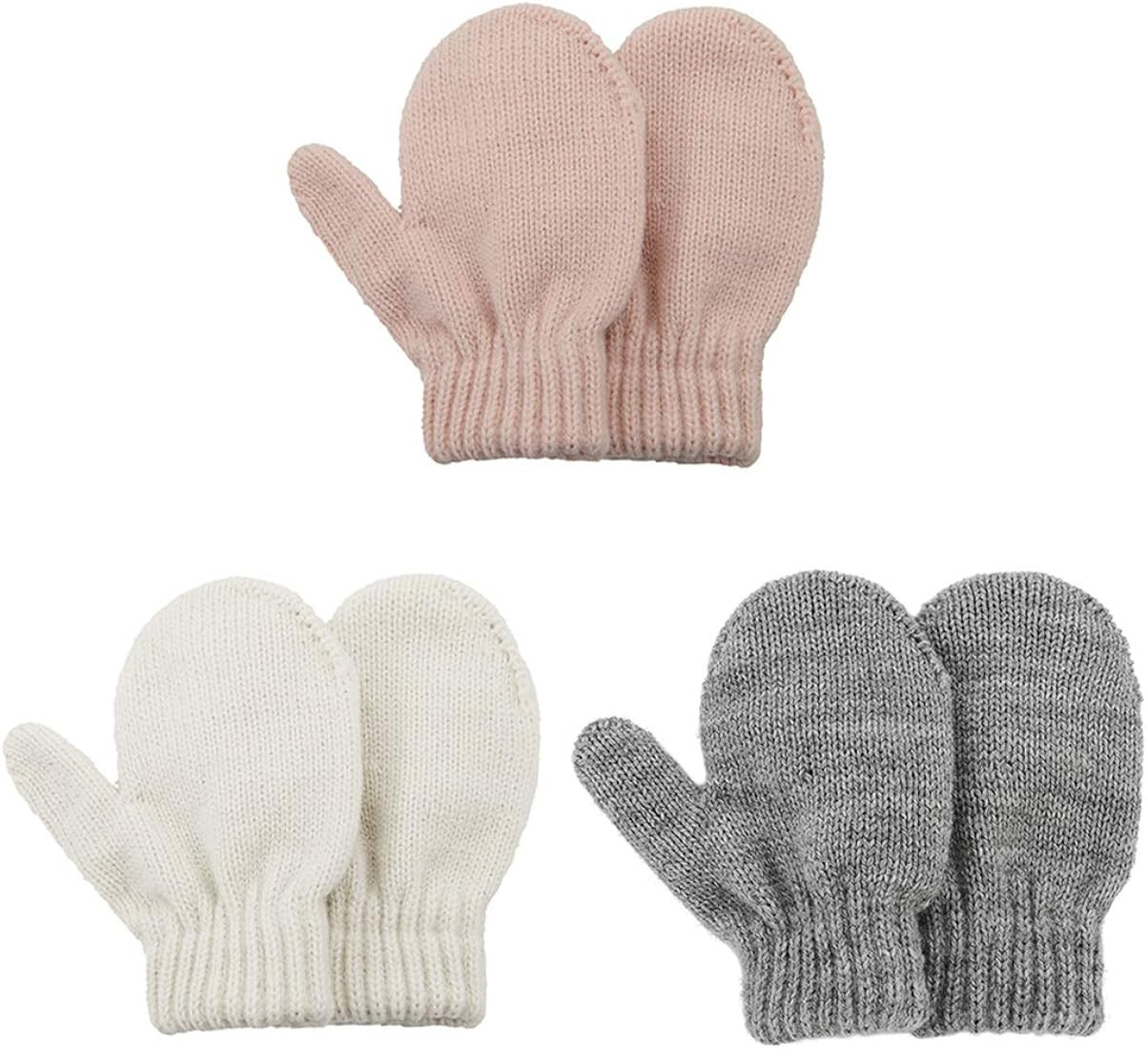 Durio Knit Toddler Mittens Thick Mittens for Toddler Boy Girls Soft Warm Crochet Winter Baby Infa... | Amazon (US)