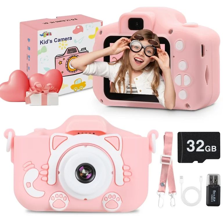 Wisairt Kids Camera 1080P HD Digital Video Cameras with 32GB SD Card Mini Rechargeable Toddler To... | Walmart (US)