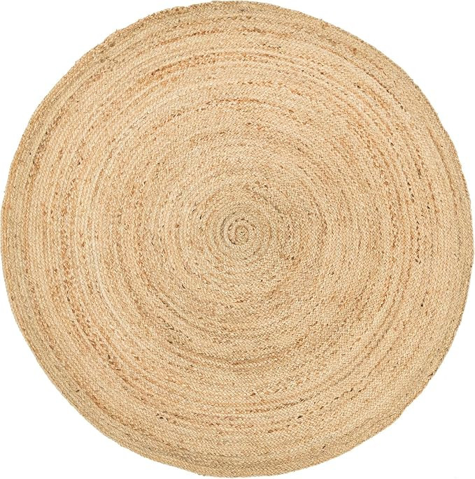 HOMEMONDE Handwoven Jute Area Rug - 4 feet Round Natural Yarn Loom Braided Rug - Eco-Friendly Boh... | Amazon (US)