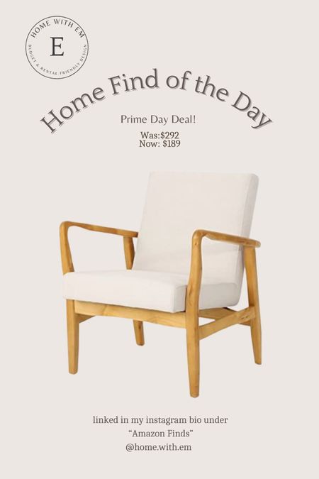 This beautiful accent chair is on sale for amazon prime day! Prime day deal! This wood frame Club chair combines a classic French-style with a bold look that will Compliment any decor, well-padded on the Back and Seat with the perfect Seat angel to have you relaxing in no time.
Includes: one (1) Club chair
Material: fabric | Composition: 100% polyester | Leg Material: Birch | color: Ivory | Leg Finish: Walnut

#LTKsalealert #LTKhome #LTKfamily