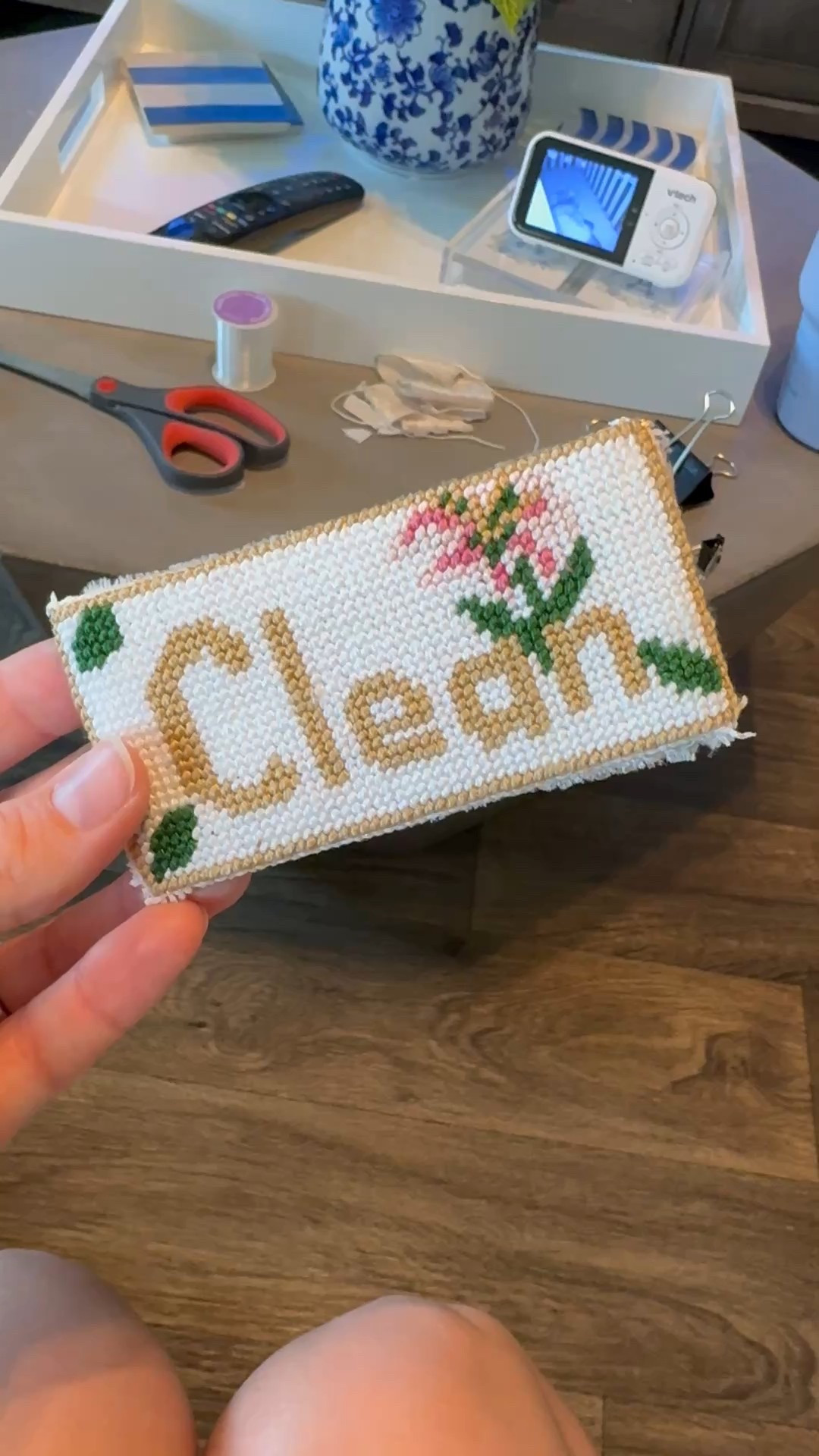 Needlepoint laundry bin labels WIP! 🪡

#LTKHome #LTKBaby #LTKFamily