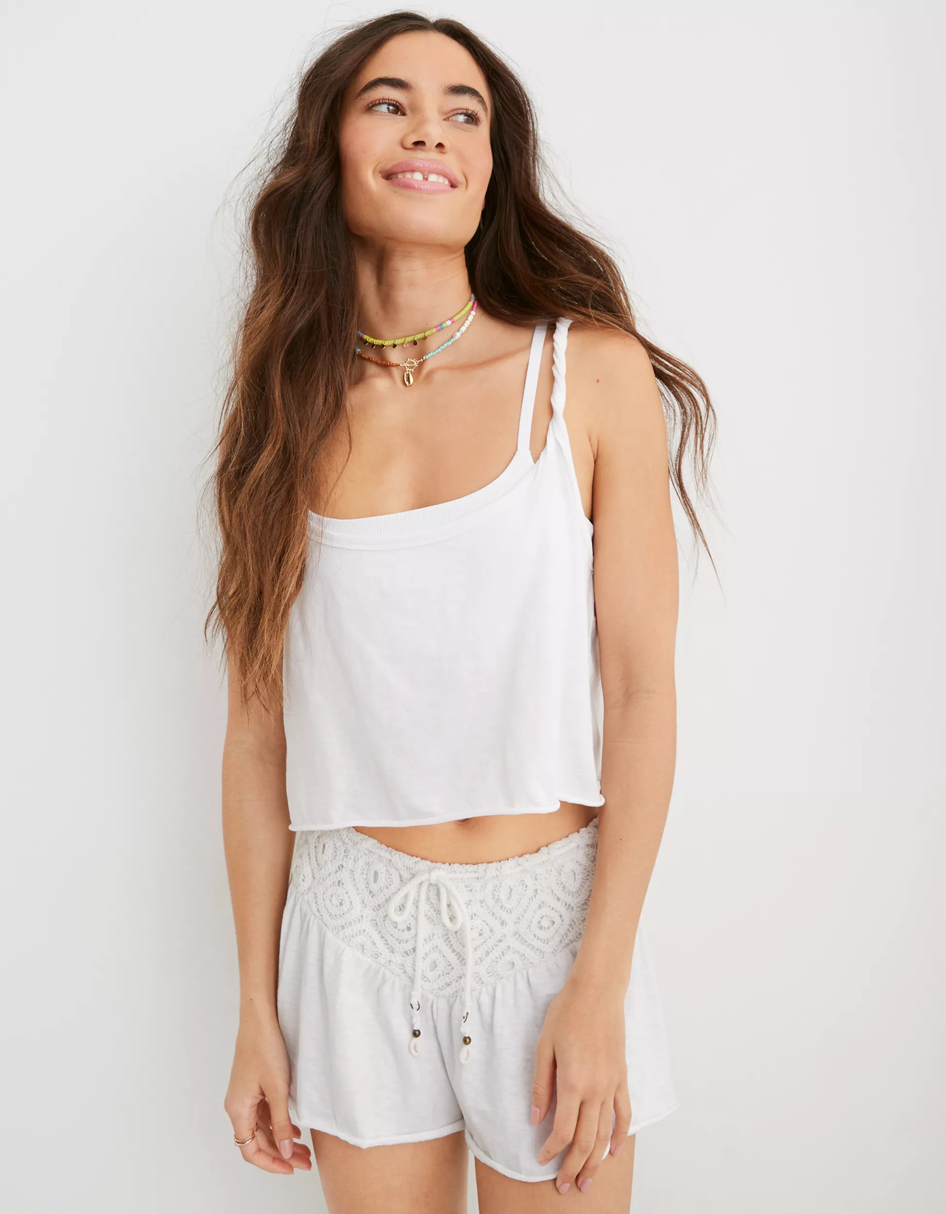Aerie Cropped Twisted Tank Top | Aerie