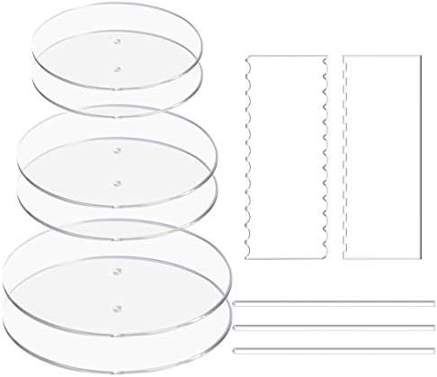 EAMATE Acrylic Cake Discs Set - Round Buttercream Cake Decorating Tools with 6 Acrylic Discs(2 Ea... | Amazon (US)