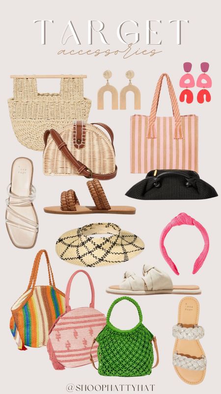Target - Target accessories- pink headband - straw bags - vacation purses - tote bag - sandals - spring sandals 

#LTKtravel #LTKstyletip #LTKshoecrush