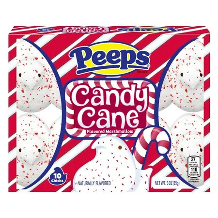 Peeps Candy Cane Flavored Marshmallow Christmas Candy Chicks, 10 Count, Pack of 3.. | Walmart (US)