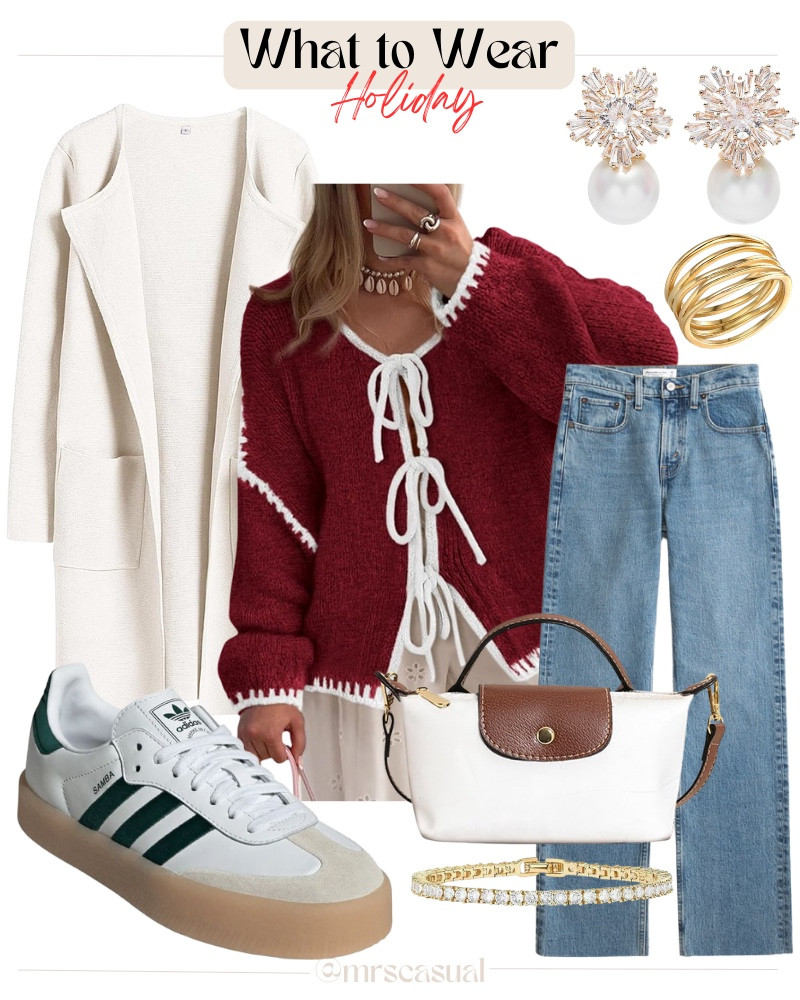 The perfect throw-on holiday look for shopping, coffee runs, and casual plans ☕️🎄 🔗⬇️

#LTKSeasonal #LTKHoliday #LTKOver40