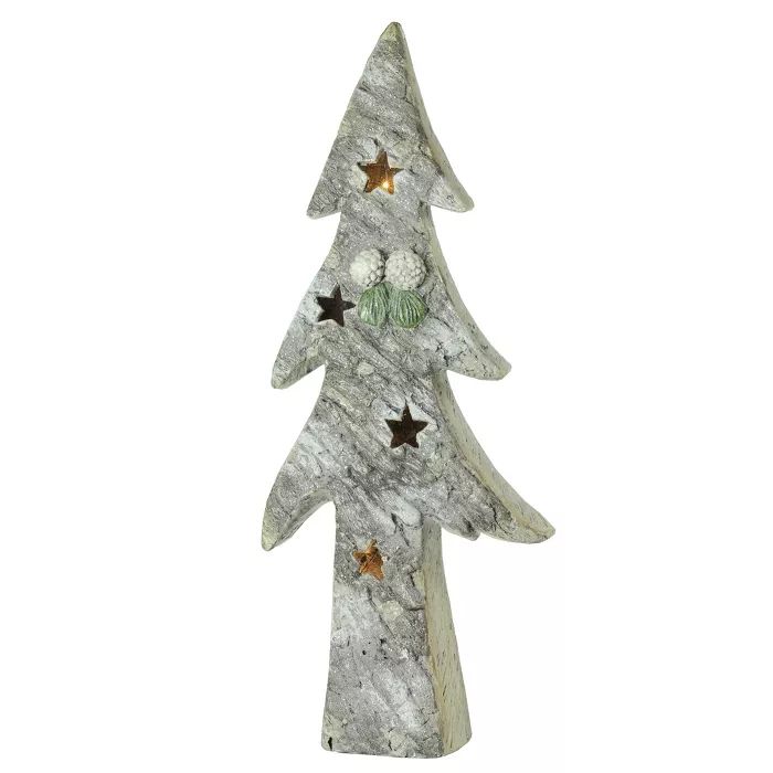 Northlight 30" White and Green LED Lighted Glitter Artificial Christmas Tree Tabletop Decor | Target