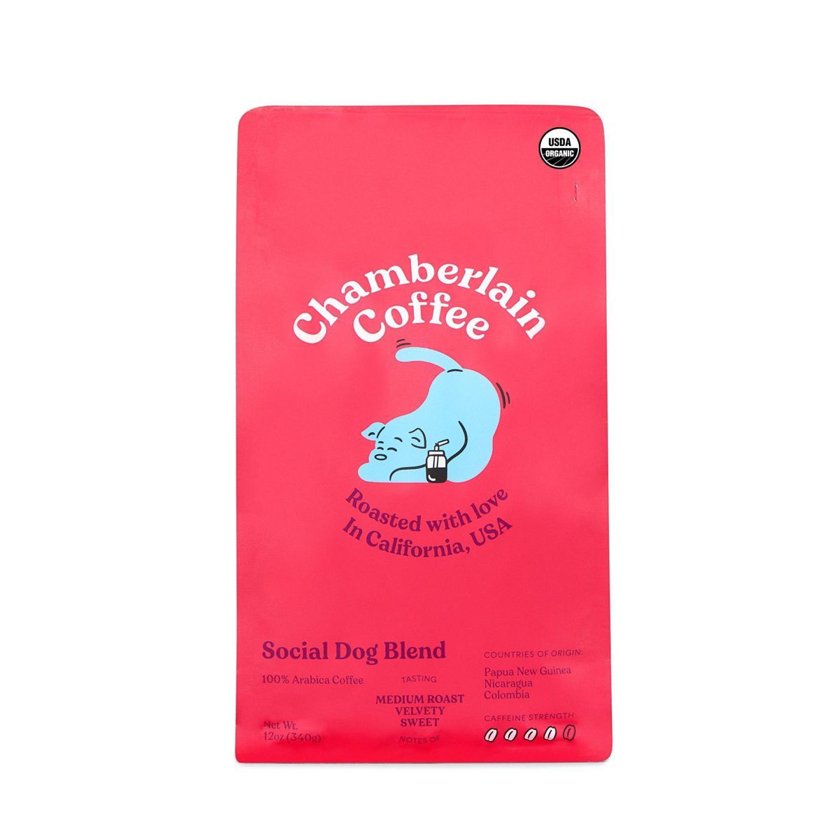 Chamberlain Coffee Social Dog Blend Medium Roast Ground Coffee - 12oz | Target