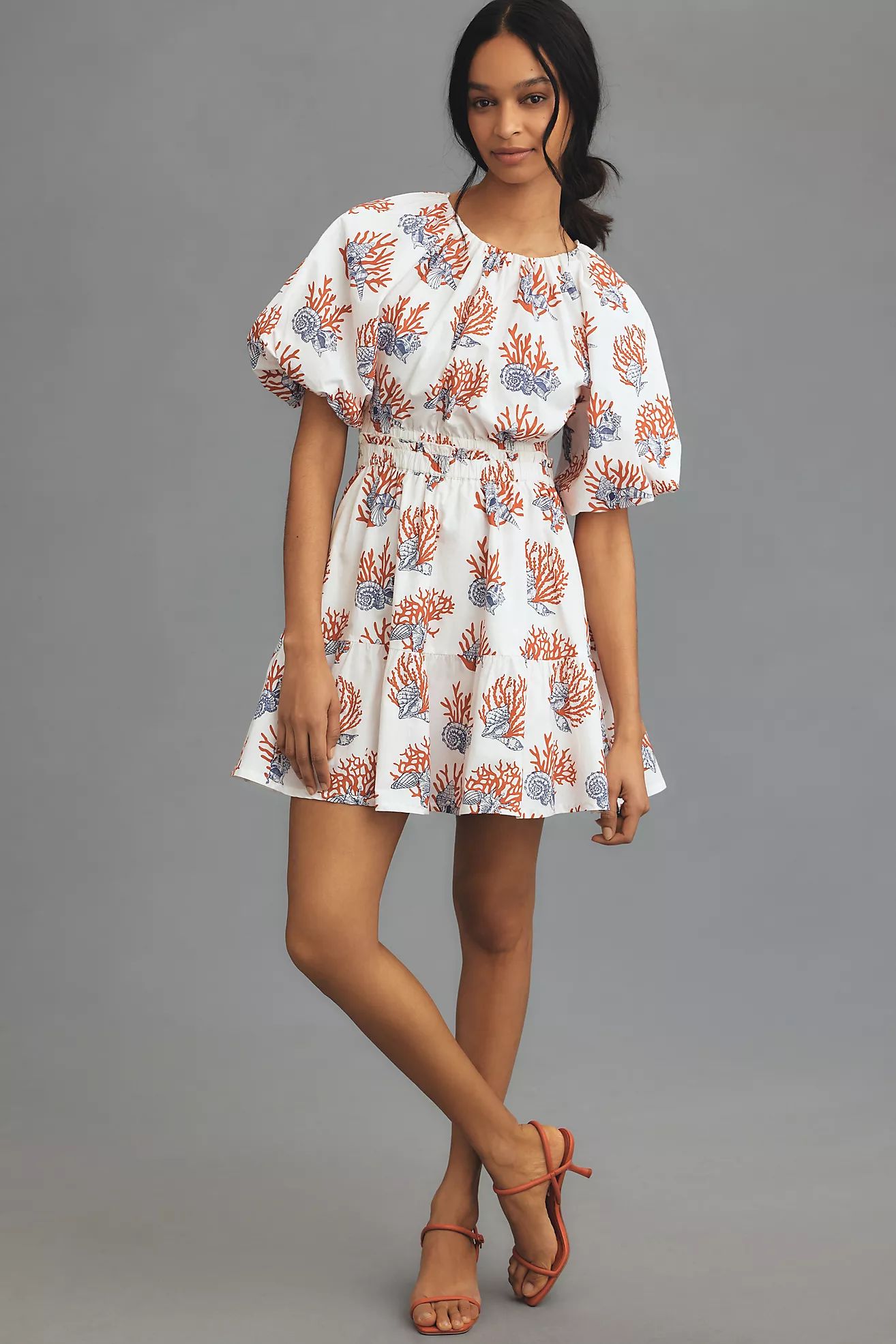 Priya Israni Short-Sleeve Printed Mini Dress | Anthropologie (US)