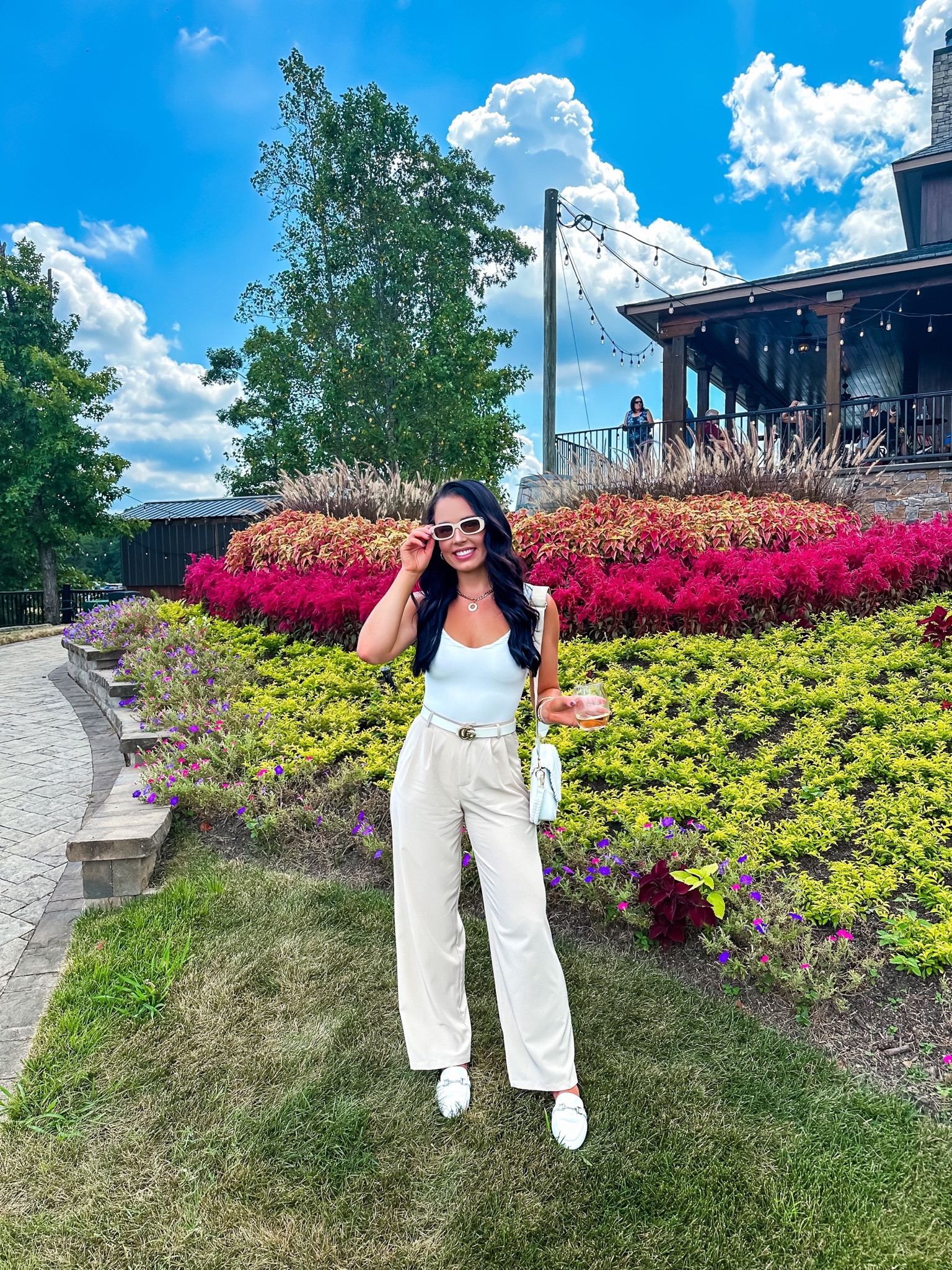 Under $35 amazon tan trousers (small, multiple colors), under $25 amazon white bodysuit (small, 5+ colors), under $10 pack of designer inspired sunglasses, under $25 amazon asymmetrical purse and under $40 amazon white and gold mules —the perfect fall transition chic look! #founditonamazon 

#LTKfindsunder50 #LTKsalealert #LTKworkwear