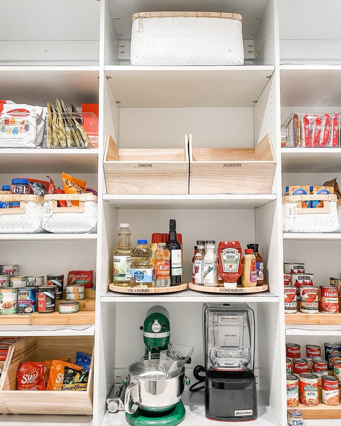 You know what I love?? Adjustable shelves…you can generally find me moving at least one shelf around to maximize the space in any given client session.
•
If you are in the process of building or remodeling a pantry and are not incorporating adjustable shelves, don’t forget to plan for your large appliances!
