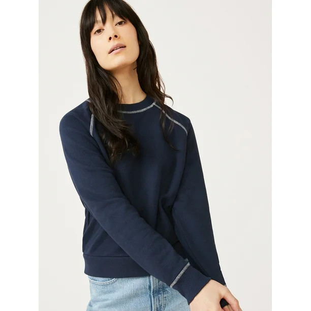 Free Assembly Women's Classic Raglan Sweatshirt - Walmart.com | Walmart (US)