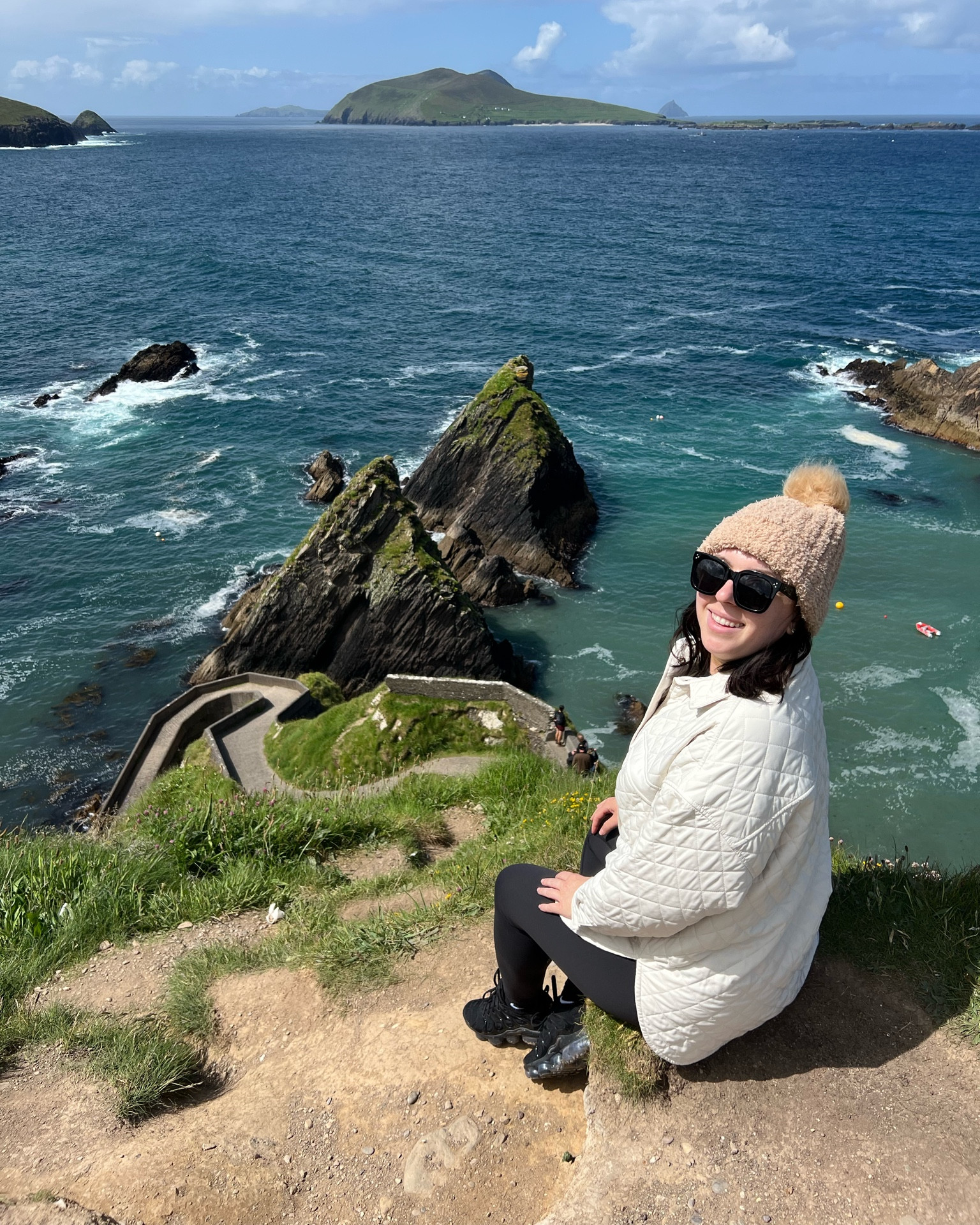 What I wore in Dingle Ireland / travel outfit / black leggings / quilted jacket / black sneakers / hiking outfit / black sunglasses 

#LTKMidsize #LTKTravel #LTKFitness
