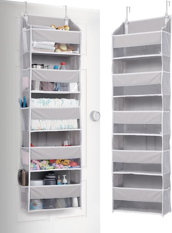 ULG 1 Pack Over Door Organizer with 5 Large Pockets 10 Mesh Side Pockets, 44 lbs Weight Capacity ... | Amazon (US)