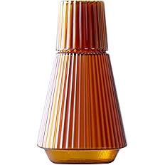 Sizikato 30 Oz Classic Striped Glass Bedside Night Water Carafe with Tumbler Glass. | Amazon (US)