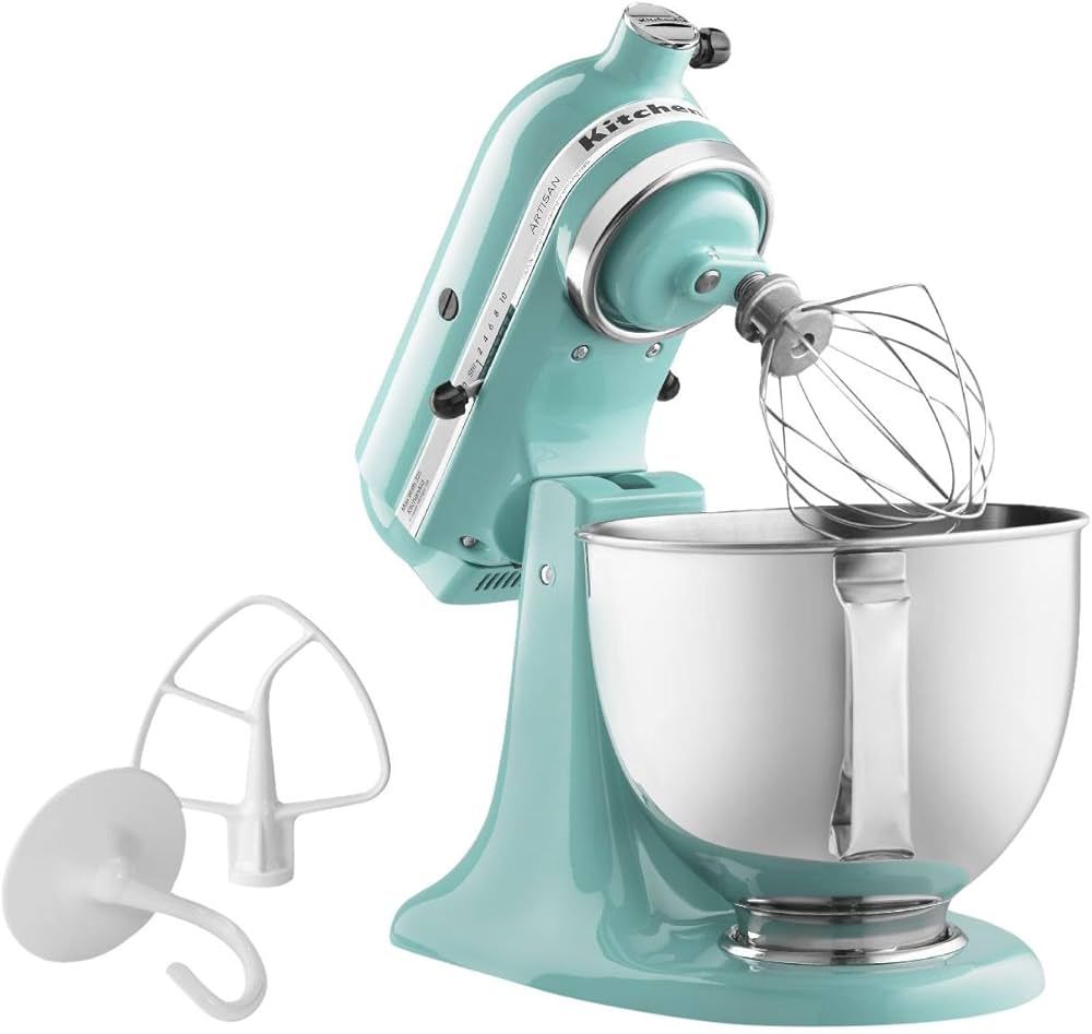 KitchenAid Artisan Series 5 Quart Tilt Head Stand Mixer with Pouring Shield KSM150PS, Removable bowl, Aqua Sky | Amazon (US)