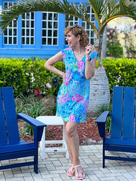 This upf50+ dress just LOOKS like a Lilly Pulitzer. It’s not, so it’s way more affordable! If you’re looking for resort-wear, I’ve got you!

I paired it with nude jelly sandals that are pearl embellished and go with everything!

#LTKshoecrush #LTKSeasonal #LTKstyletip