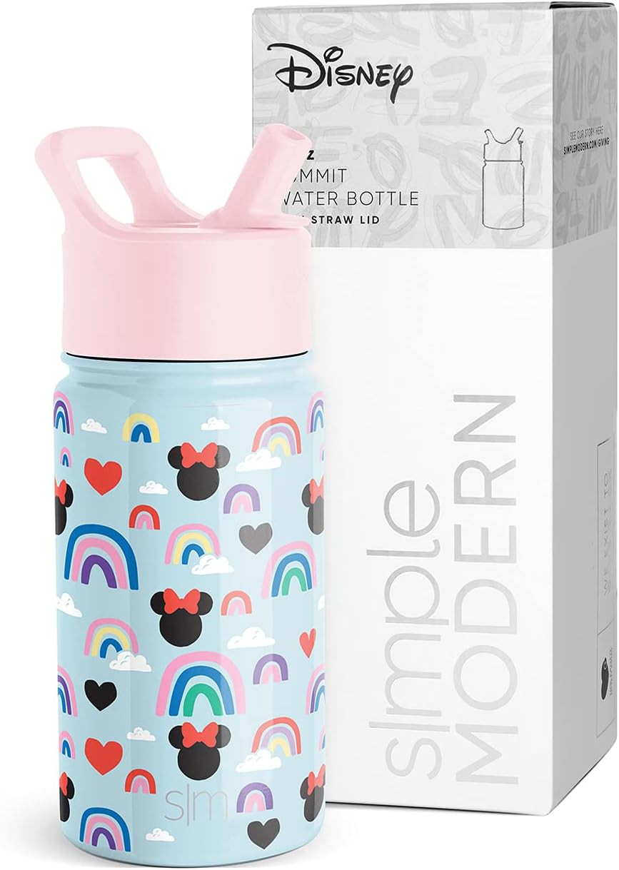 Simple Modern Disney Minnie Mouse Kids Water Bottle with Straw Lid | Reusable Insulated Stainless... | Amazon (US)