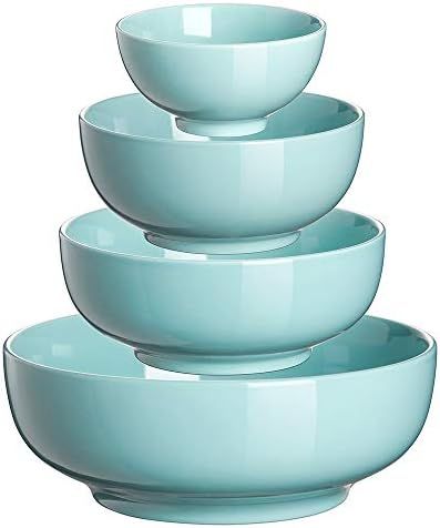 DOWAN Serving Bowl Porcelain, Ceramic Mixing Bowl, 86/36/24/8.5 Ounces Nesting Bowls for kitchen,... | Amazon (US)