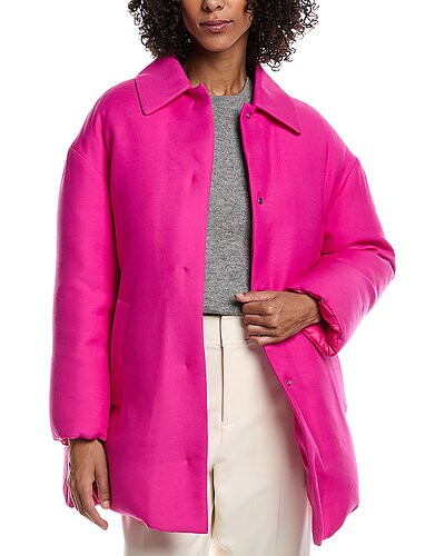Wool & Silk-Blend Reversible Down Coat | Rue La La