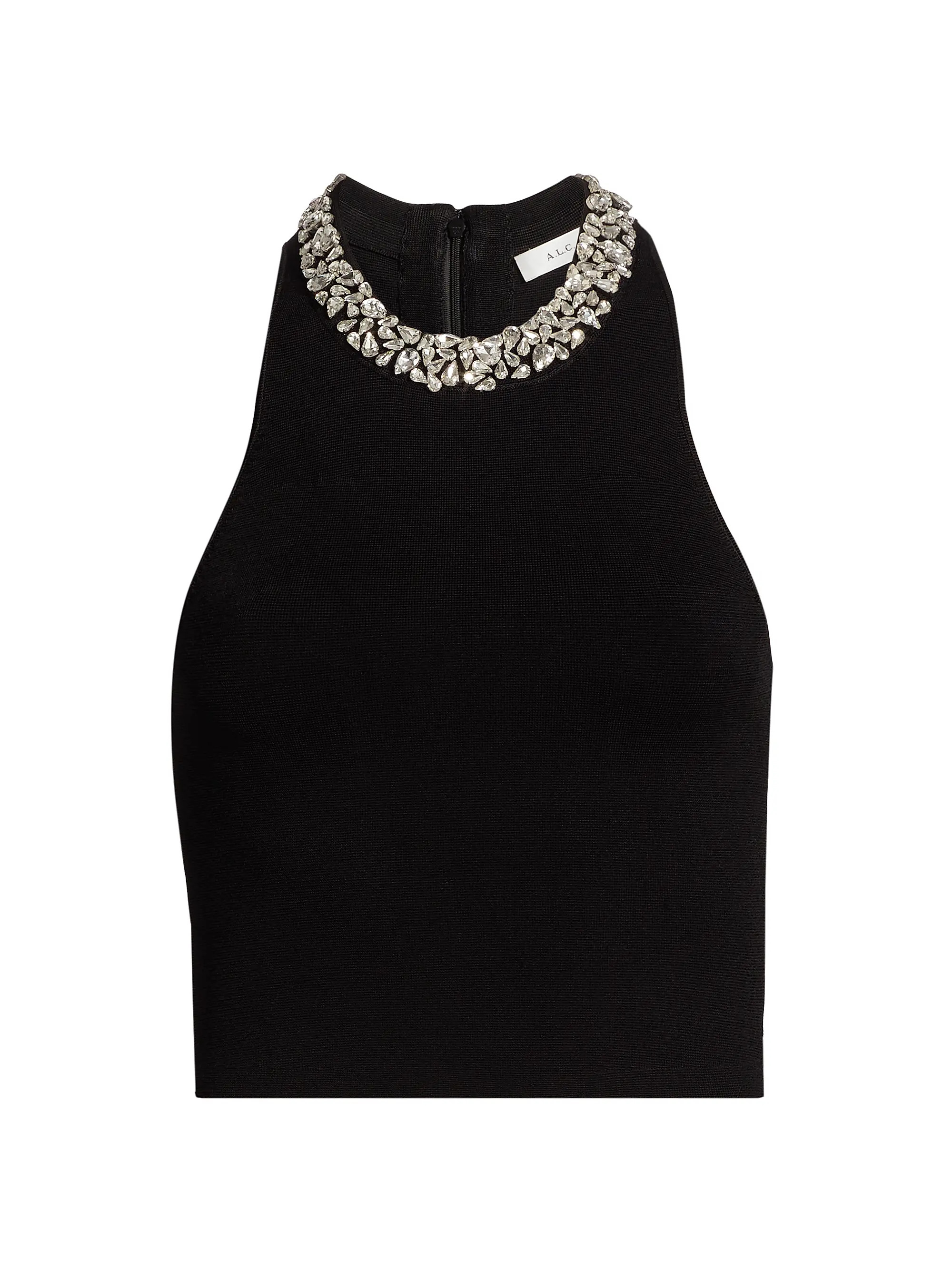 Bella Jeweled Knit Cropped Top | Saks Fifth Avenue