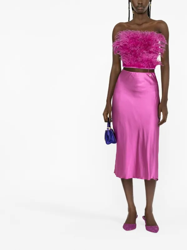 Patrizia Pepe Cropped-Top Mit Federn - Farfetch | Farfetch Global