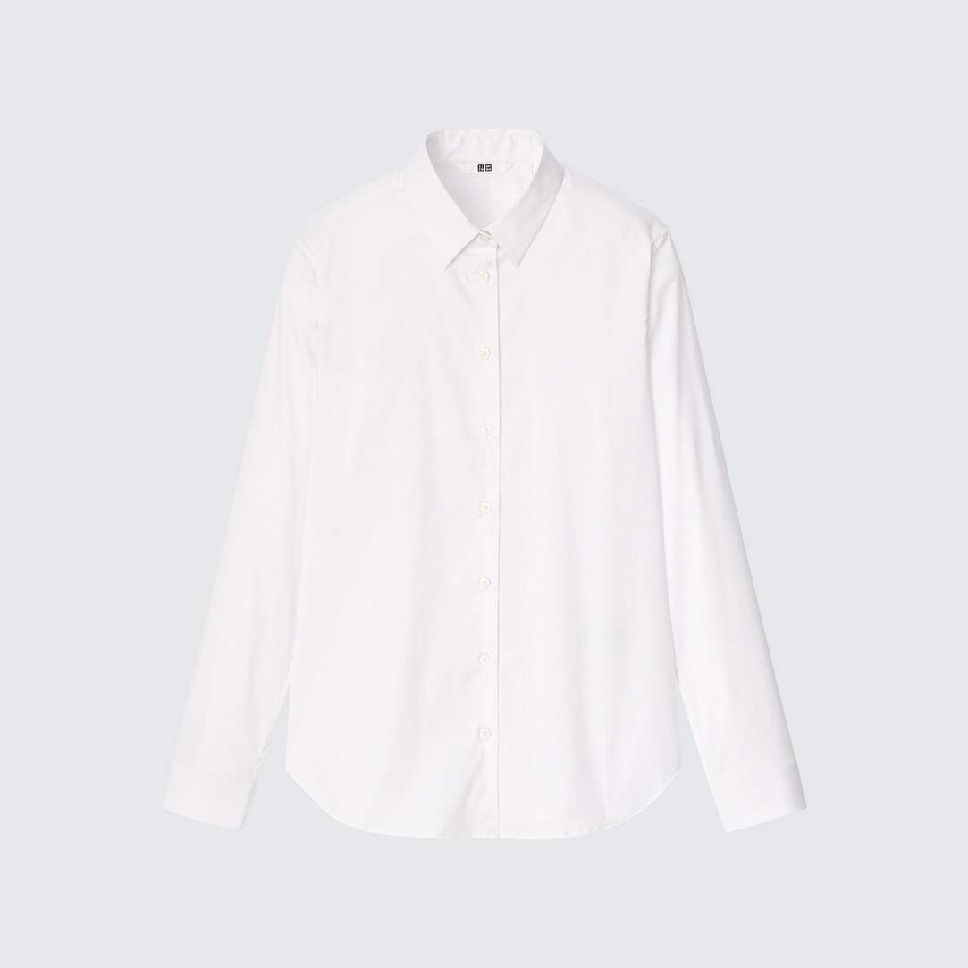Supima Cotton Stretch Broadcloth Long Sleeved Shirt | UNIQLO (UK)
