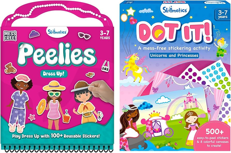 Skillmatics Peelies Dress Up & Dot It Unicorns & Princess Bundle, Mess-Free Fun Activities for Ki... | Amazon (US)