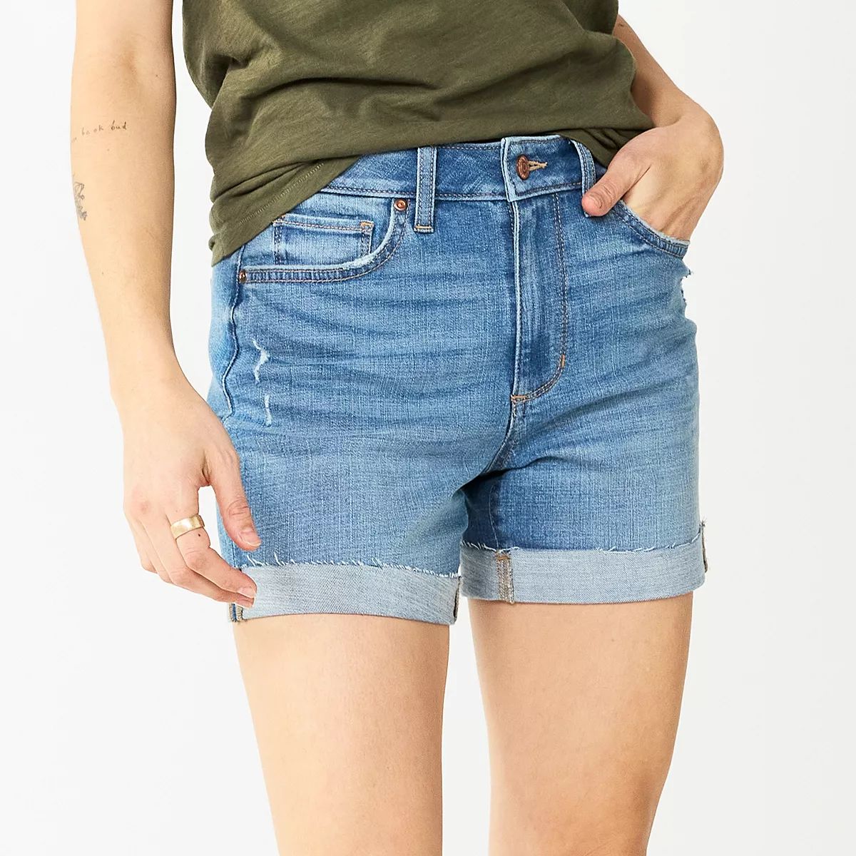 Women's Sonoma Goods For Life® High Rise 5" Denim Shorts | Kohl's