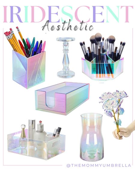 I’ve been obsessed with iridescent things lately! It’s just so pretty and magical! Perfect for you colorful decor, little girls room or playroom!

Living room decor
Bedroom decor
Rainbow decor
Little girls decor
Shelves
Tray table
End table
Lamp
Displays
Office decor 
Bathroom organizing 

#liketkit #LTKstyletip #LTKhome