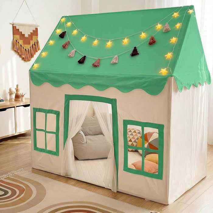 Play Tent with Mat, Star Light Large Kids Playhouse with Windows Easy to Wash, Indoor and Outdoor... | Amazon (US)