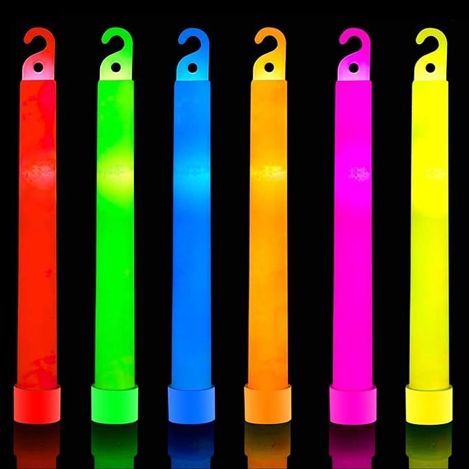 32 Ultra Bright 6 Inch Large Glow Sticks - Chem Light Sticks with 12 Hour Duration - Camping Glow... | Amazon (US)