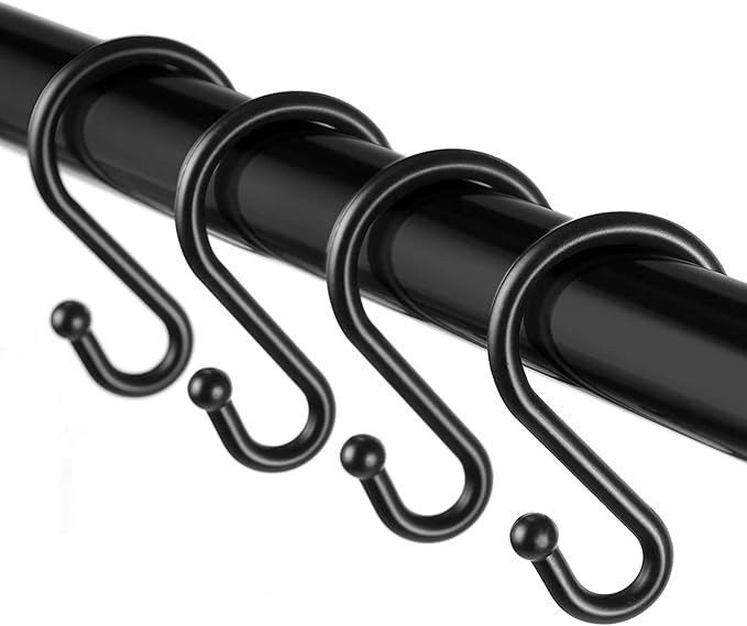 Metal Shower Curtain Rings ，Set of 12 Hooks，Rust Resistant S Shaped Hooks Hangers for Shower ... | Amazon (CA)