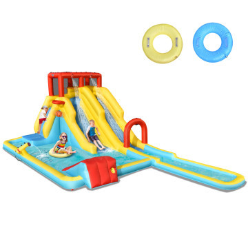7-in-1 Inflatable Dual Slide Water Park Bounce House Without Blower | Costway US Affiliate