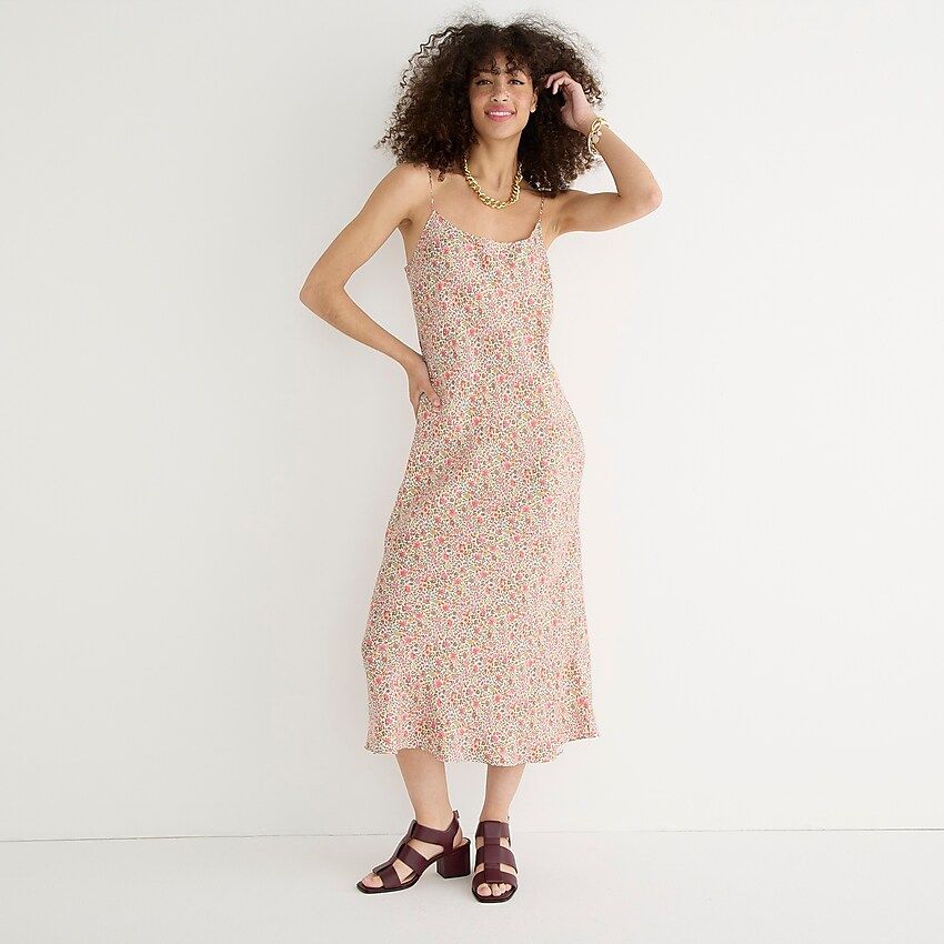 Gwyneth cupro slip dress in scattered blooms | J.Crew US