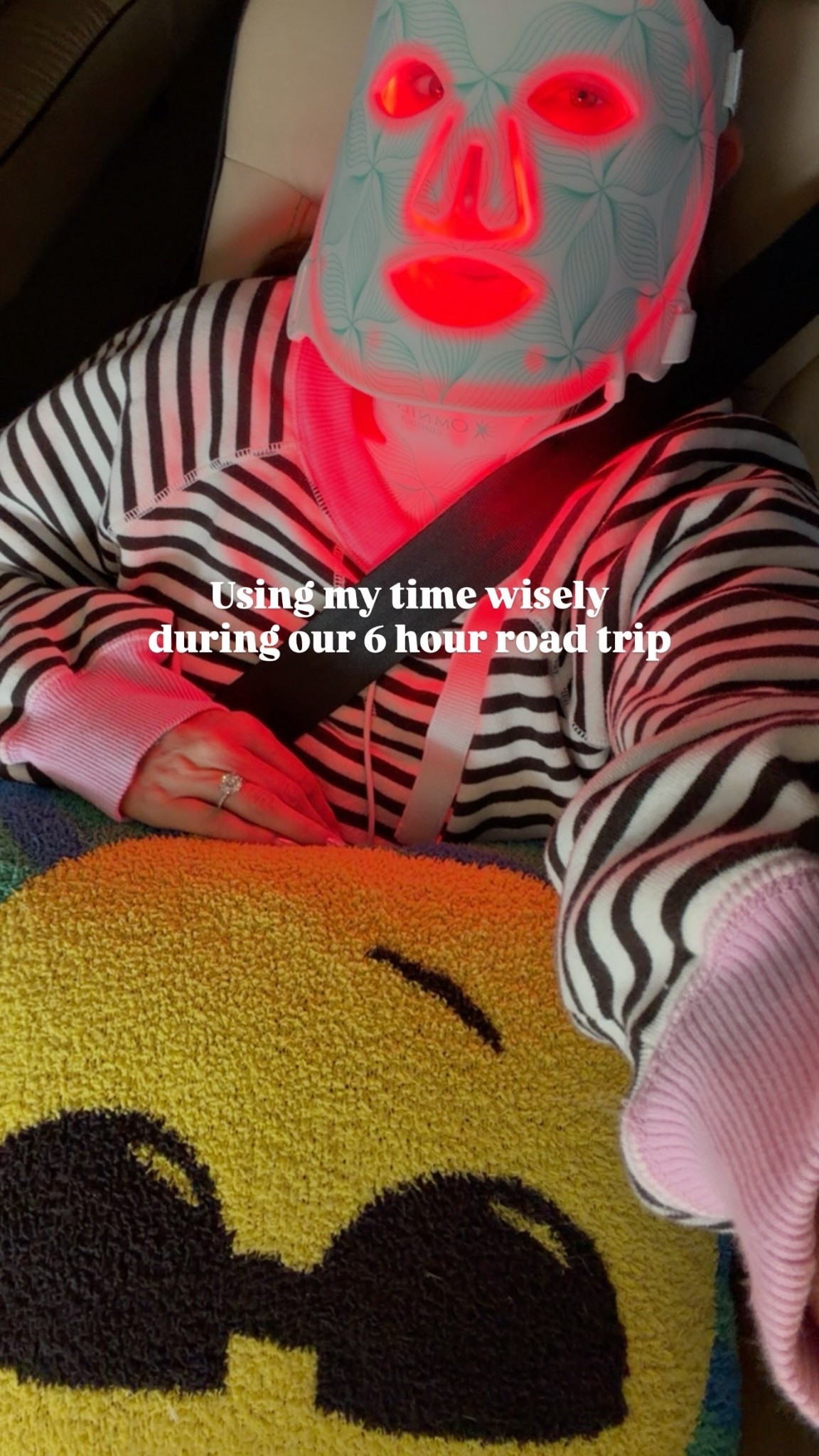 Using my time wisely during our 6 hour road trip