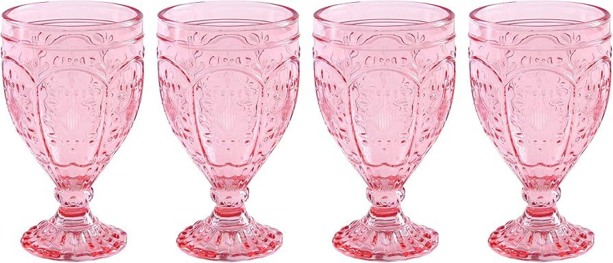 Fitz and Floyd Trestle Goblet, 4 Count (Pack of 1), Blush | Amazon (US)