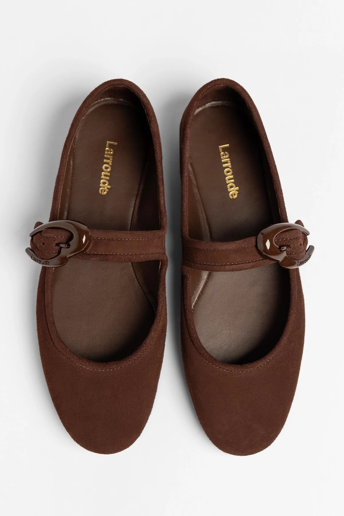 Verona Ballet Flat In Brown Suede | Larroude