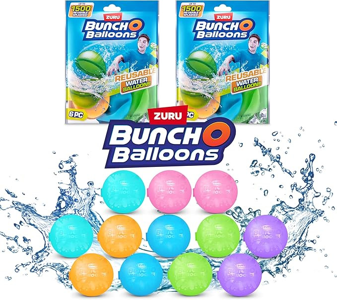 Bunch O Balloons Reusable Water Balloons 12 Pack by ZURU | Amazon (US)