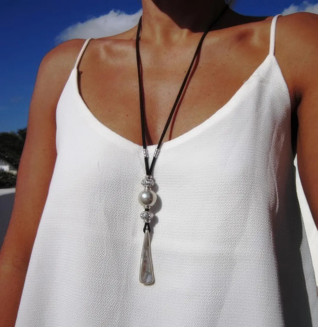 Long Necklace, Pendant Necklace, Bohemian Jewelry, Sterling Silver, Silver Necklaces, Necklaces f... | Etsy (US)